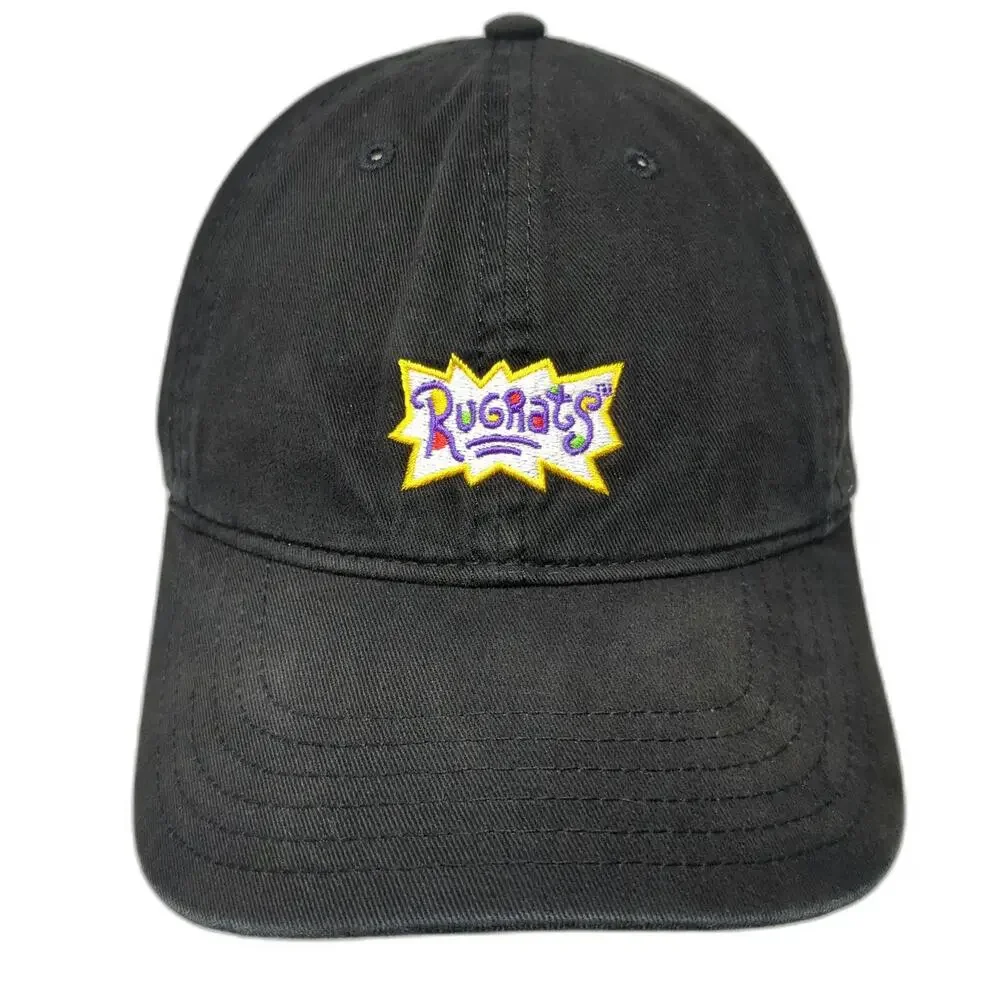 Nickelodeon Rugrats Baseball Cap Black One Size Embroidered Logo Slideback Hat